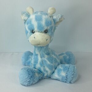 Ebba Plush Giraffe Stuffed Animal Rattle Blue White Lovey Soft Toy Jungle